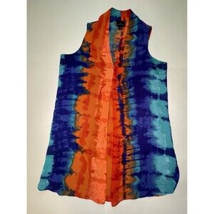 Worthington Tie Dye Print Blouse Tunic Sleeveless Women’s Small